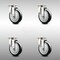 Service Caster 5 Inch 316SS Black Polyurethane Wheel Swivel Top Plate Caster Set SCC-SS31620S514-PPUB-BLK-4 - alternate 1